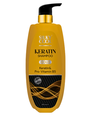 Silky Cool Keratin & Pro-Vitamin B5 Shampoo – Strengthens, Softens & Restores Shine for Damaged, Dry & Color-Treated Hair – Deep Nourishing Cleanser – 500ml